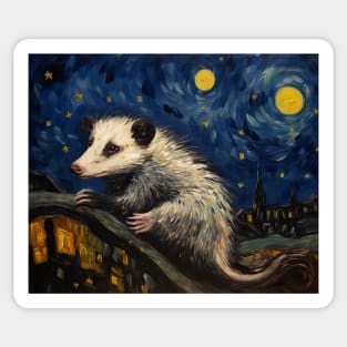 Starry Night: Opossum Version Sticker